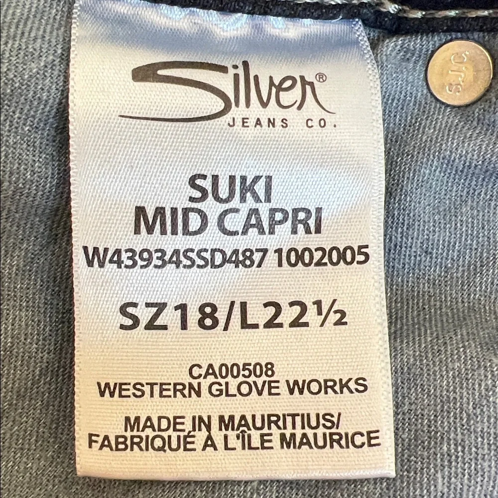 Silver Suki  Jesns Mid Capri 18 - Picture 12 of 13